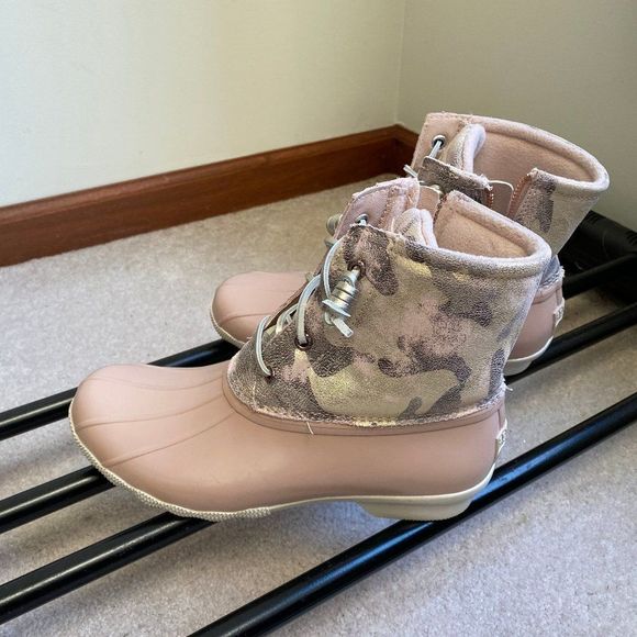 SPERRY Women Saltwater Camouflage 87060 Leather Duck Boots - NEW NWB - Picture 4 of 9